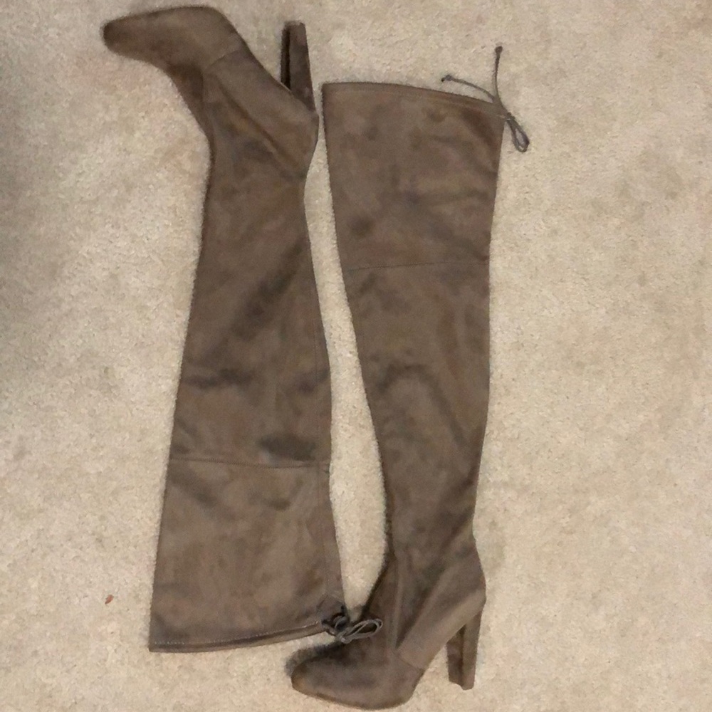 Beige Knee high boots